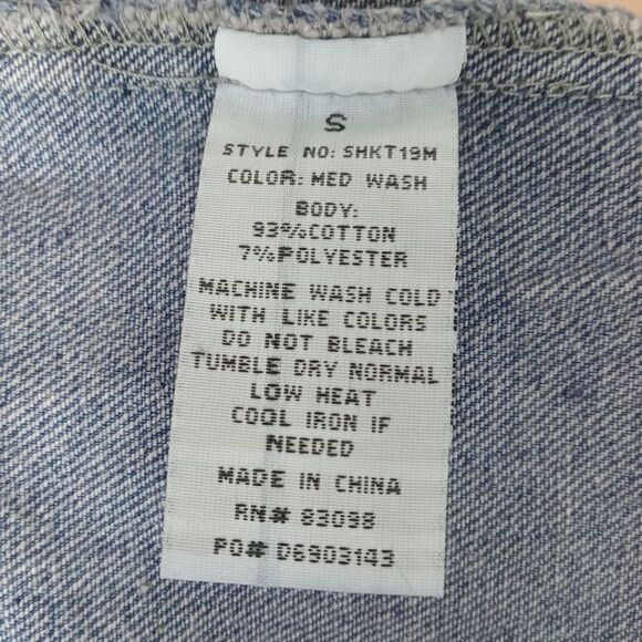 Cavalini denim collection button down shirt size Small - Picture 10 of 10